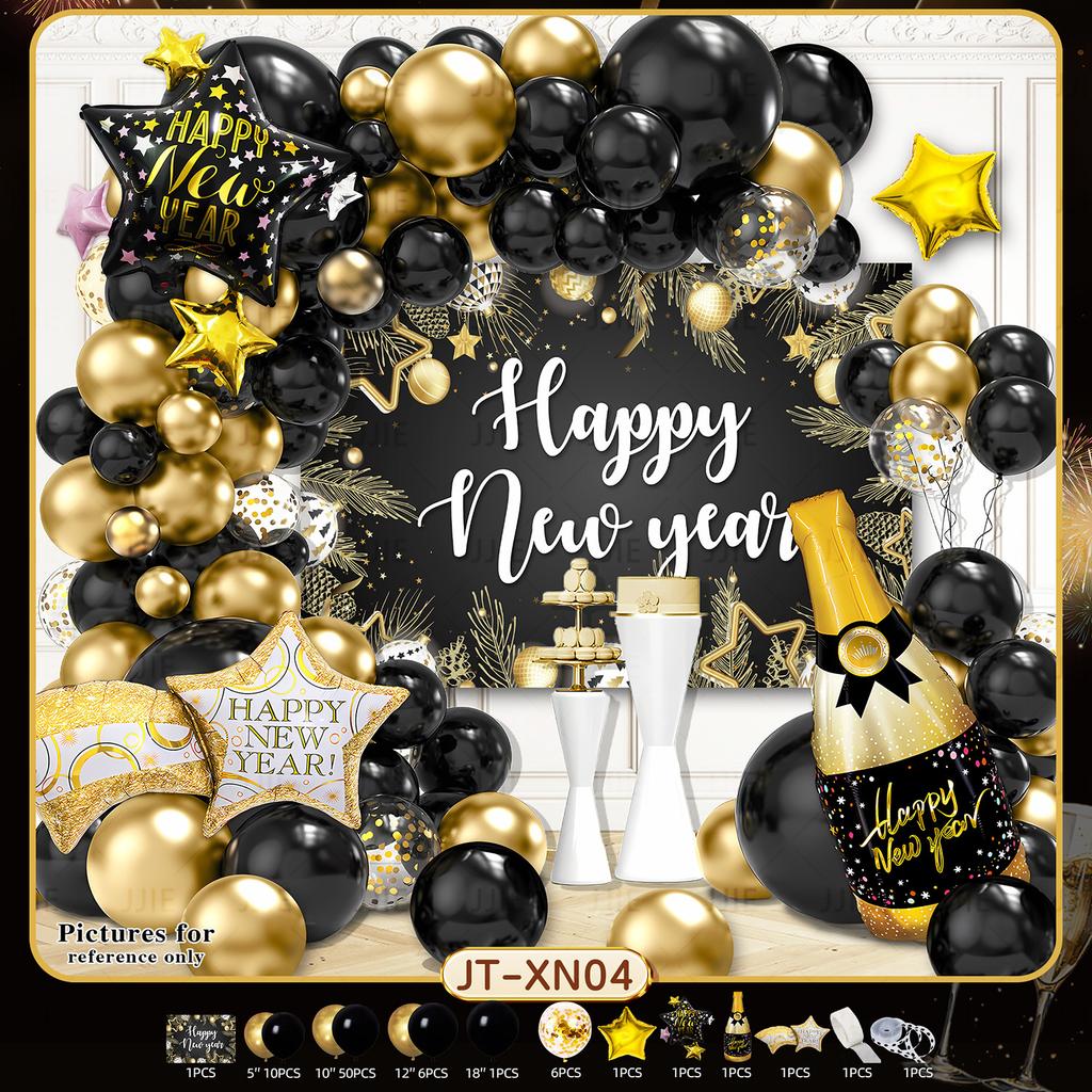 Red, Black And Gold Arch Balloon Set Thickened Birthday Decorations Party Metal Balloon Set