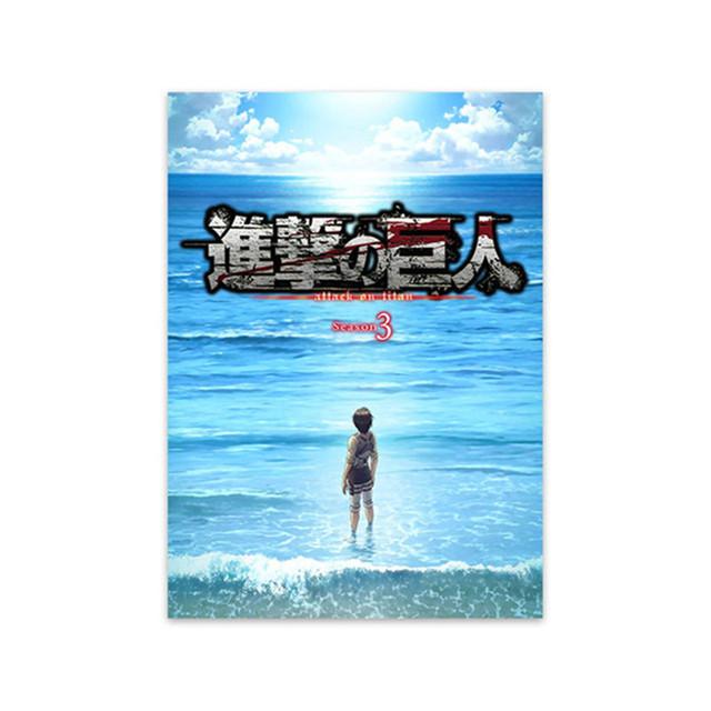 

Атака Титанів Плакати та принти Класичне японське аніме Настінне мистецтво Життя та принти Прикраса кімнати Картина на полотні 30X40cm Unframed