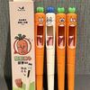 4pcs Funny Carrot Press Type Black Quick Dry Gel Pen High Value Creative Stress Relief Writing Tool for Study Office School