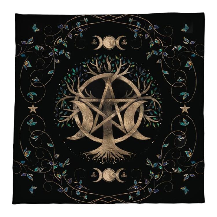 Pentagrams Pattern Tarot Card Tablecloth Altars Cloth Divinations Tapestry