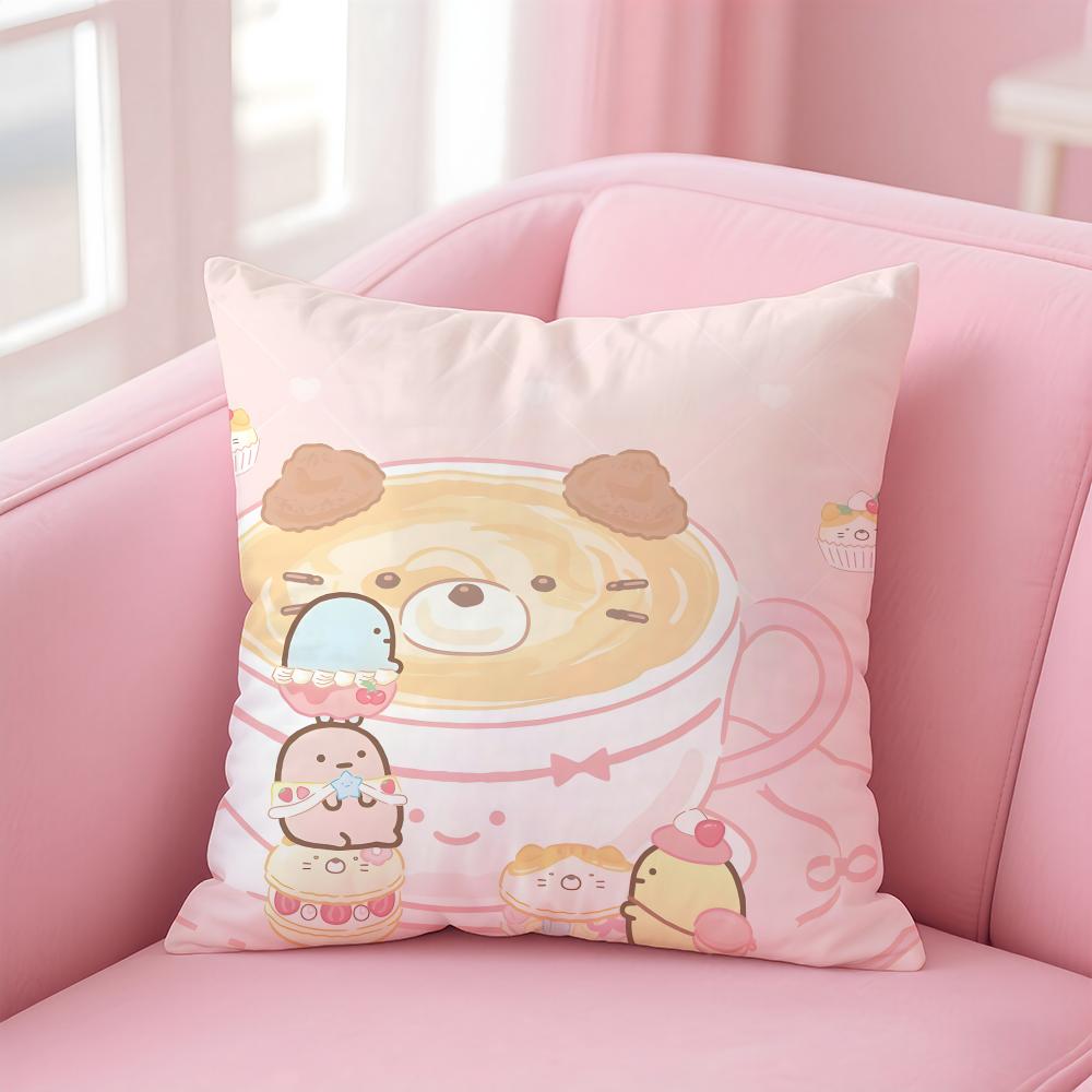S-Sumikko Gurashi Cushion Cover Pillow Case Soft Friendly Fabric & Concealed Zipper