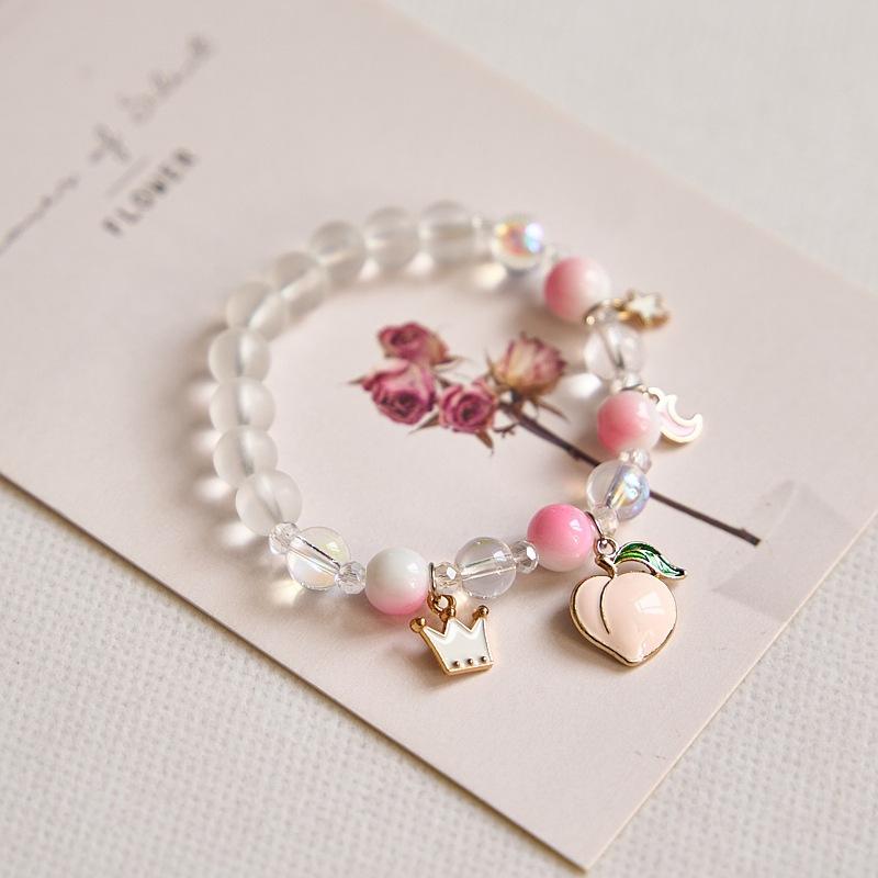 Year Sweet Cute Cat Crystal Beaded Bracelet Girls, Girlfriend Student Bracelet Wholesale