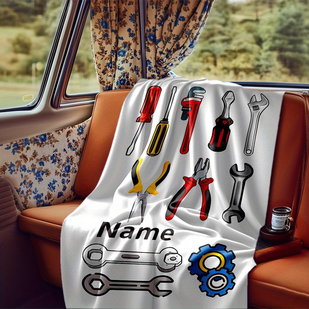 Tools And Gears Blanket Personalized Name Soft Comfortable Stylish Blanket Car Blanket Perfect For Travel Camping Outdoor Home Suitable For All