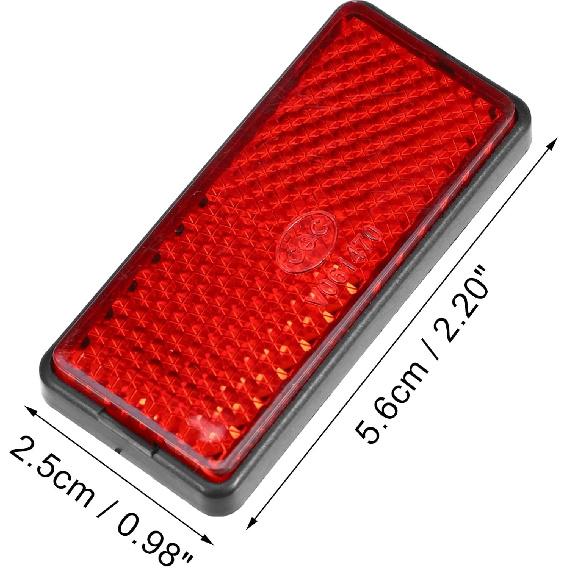 6 Pcs Rectangular Stick-on Safety Spoke Reflective Self Adhesive Reflector fo