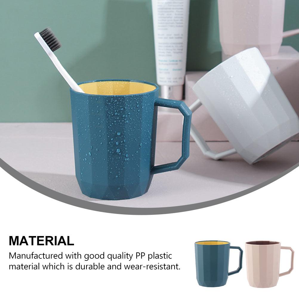 2Pcs Toothbrush Cup Simple Stylish Plastic Washing Cup Travel Tooth Mug Household Student Mouthwash