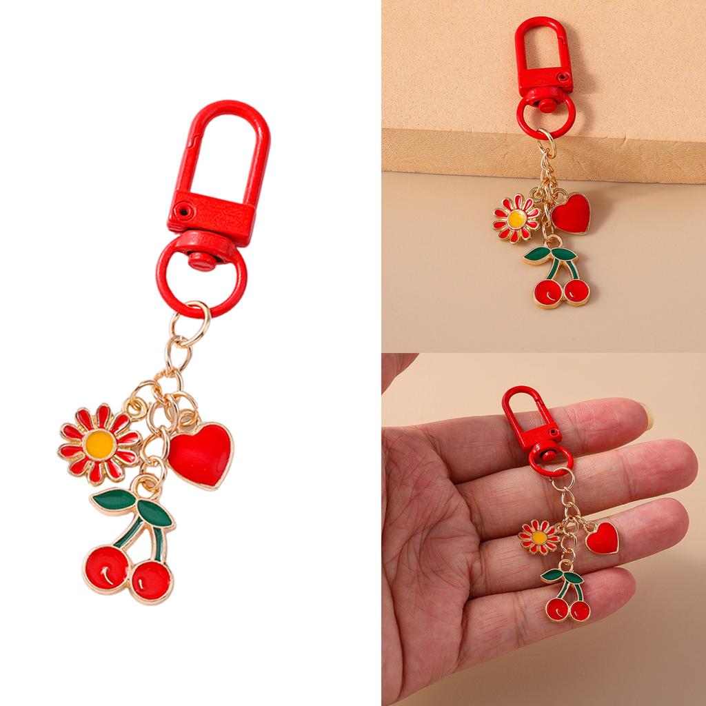 Cherry Starfish Keychain Nautical Charm Blue Beach Pendant Ocean Bag Accessory Fashion Jewelry Gift for Women