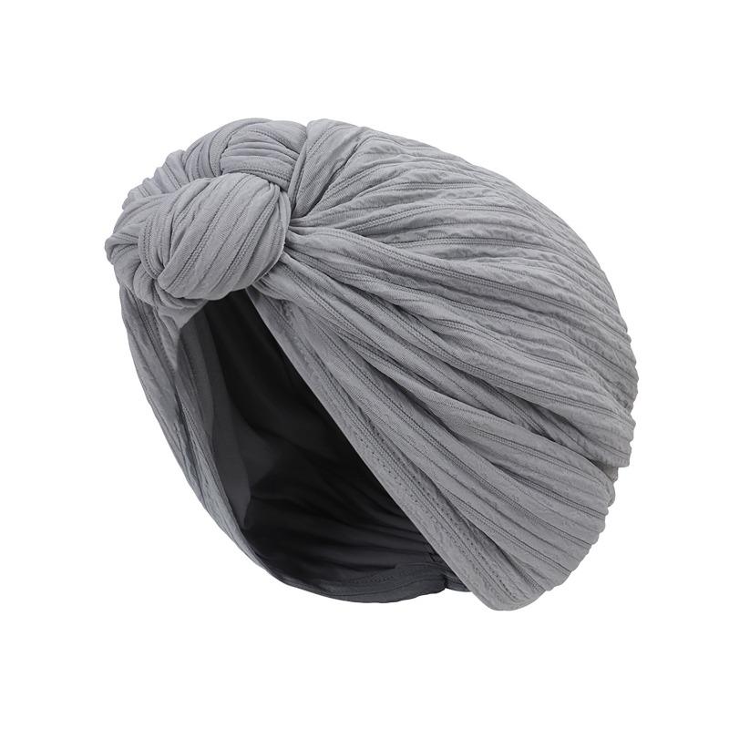 Ladies' Cross Knot Head Cap Spring and Autumn Fashion Knot Head Cap Silver Wire Wrinkled Cap