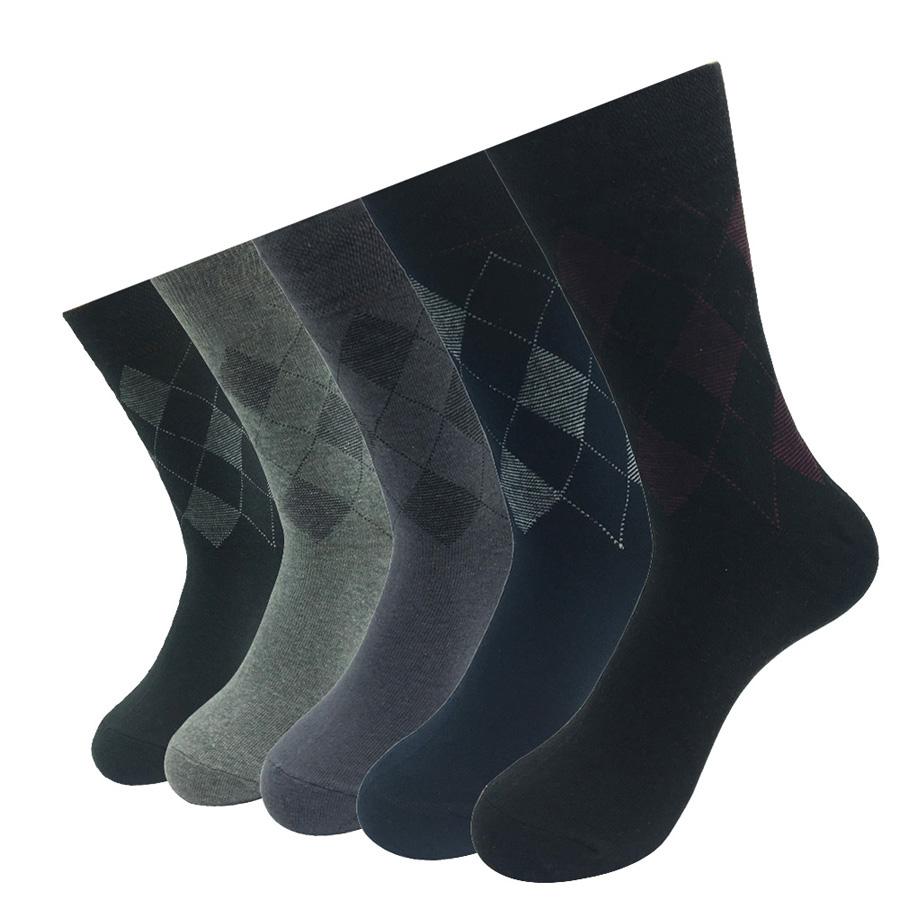 5 Paare/Lot Kleidersocken Herren Gestreift Lang Hohe Qualität Baumwolle Atmungsaktiv Business-Socke Männlich Ehemann Vater Geschenk 14 Stile