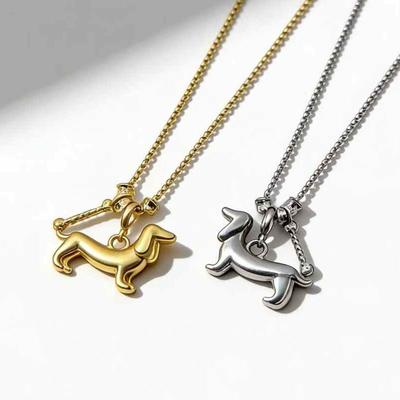 Light Luxury Necklace Premium Sweet Cool Wind Silver Sausage Puppy Sweater Chain