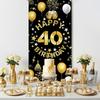 Vicycaty Happy 40th Birthday Decorations for Men Women, 40th Birthday Banner Backdrop, Fabric 40 Years Old Party Yard Sign Photo Props Door Decor