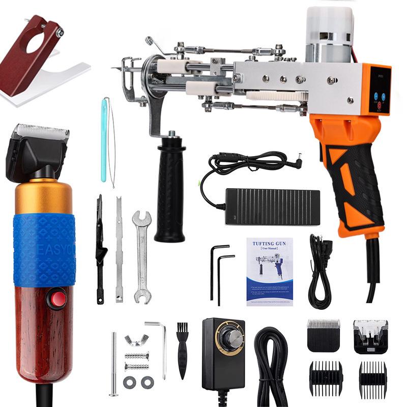 2-in-1 Electric Tufting and Carpet Flocking Gun Set with Clippers