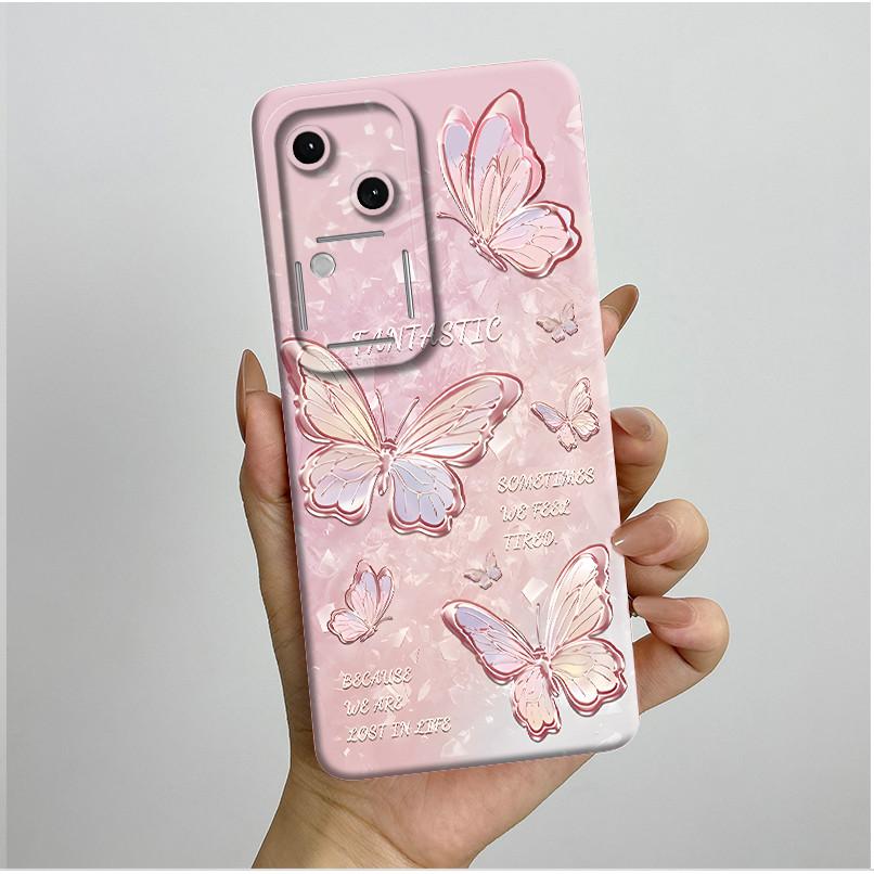 For Vivo V30 V2318 Casing Liquid Soft Silicone Aesthetic Luxury Cover Full Protective Shell For Vivo V 30 V30 Pro 5G Phone Case