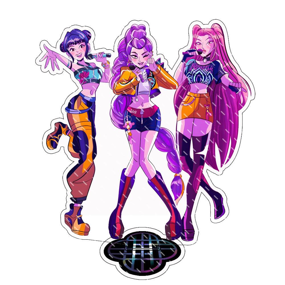 Anime KPop Demon Hunters Figure Acrylic Stand Model Rumi Mira Zoey Birthday Tabletop Decoration Christmas Fans Gifts 15cm