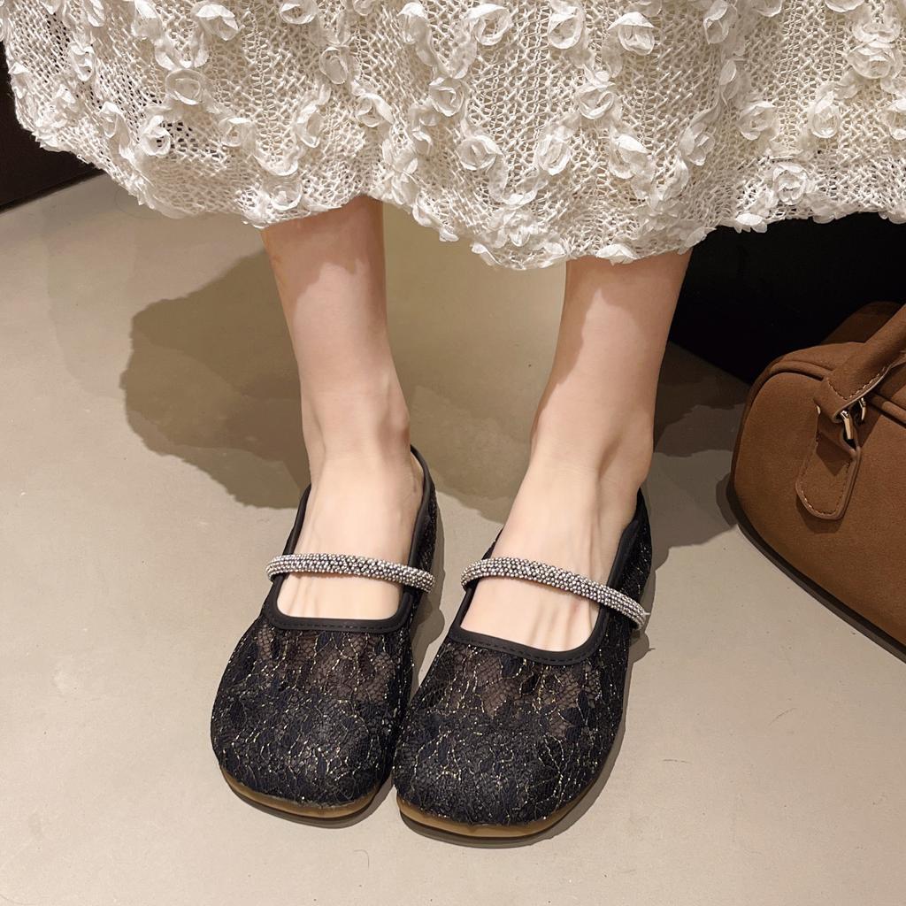 Fashion Mesh Crystal Women Slippers Flats Shoes Sandals Woman Mules Flower 2025 Summer Trend Casual Shoes Designer Flip Flops Slides