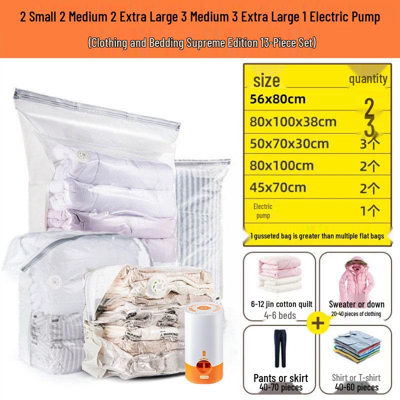 Taili Vacuum Compression Bags for Clothes and Quilts - Home Storage Solution.