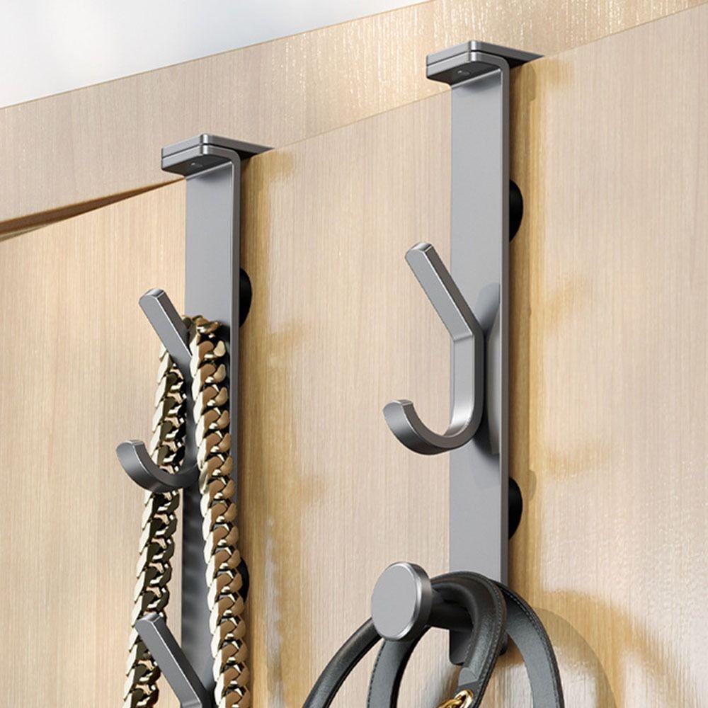 Adjustable Coat Hook Traceless Door Hooks Door Hanger Hooks  for Clothes Bag Caps Purse