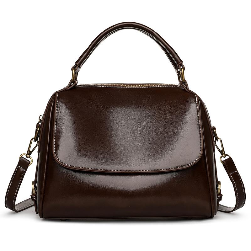 Bag Women's Bag New Trend Fashionable Retro Versatile Large Capacity Leather Shoulder Crossbody Bag Women's Handbag