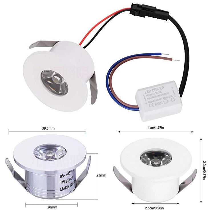 Mini LED Recessed Spotlight for Jewelry/Wine Display, 3cm-4cm Opening, Bullseye/Starry Sky Design