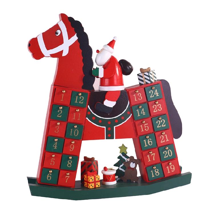 

Christmas Advent Calendar Santa Riding Horse 24 Day Countdown Xmas Decoration 1