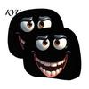 Universal Fit Headrest Covers 2Pcs Spooky Car Covers, Cartoon Evil Face Auto Seat Funny Accessories Protectors, Elastic Protectors for Cars