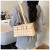 Large-capacity commuter bag women's shoulder bag summer versatile new casual plaid underarm bag tote bag