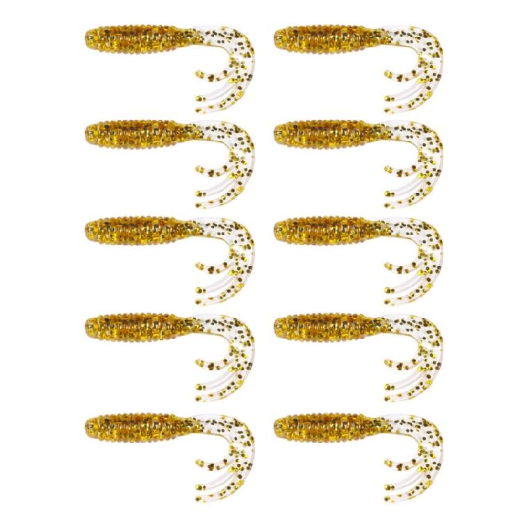 10pcs Fishing Lures 5.5cm 2.1g Swimbait Curl Tail Worms Grub Lures Soft Baits Baits Fishing Accessories