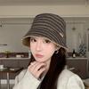 Autumn and winter French high-end elegant irregular basin hat women's small fragrant style simple plaid fashion bucket hat