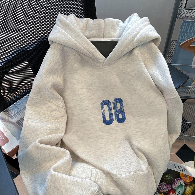 Hooded Sweater Niche American Trendy Brand Women's Loose Season New Velvet Thickened Men's Top