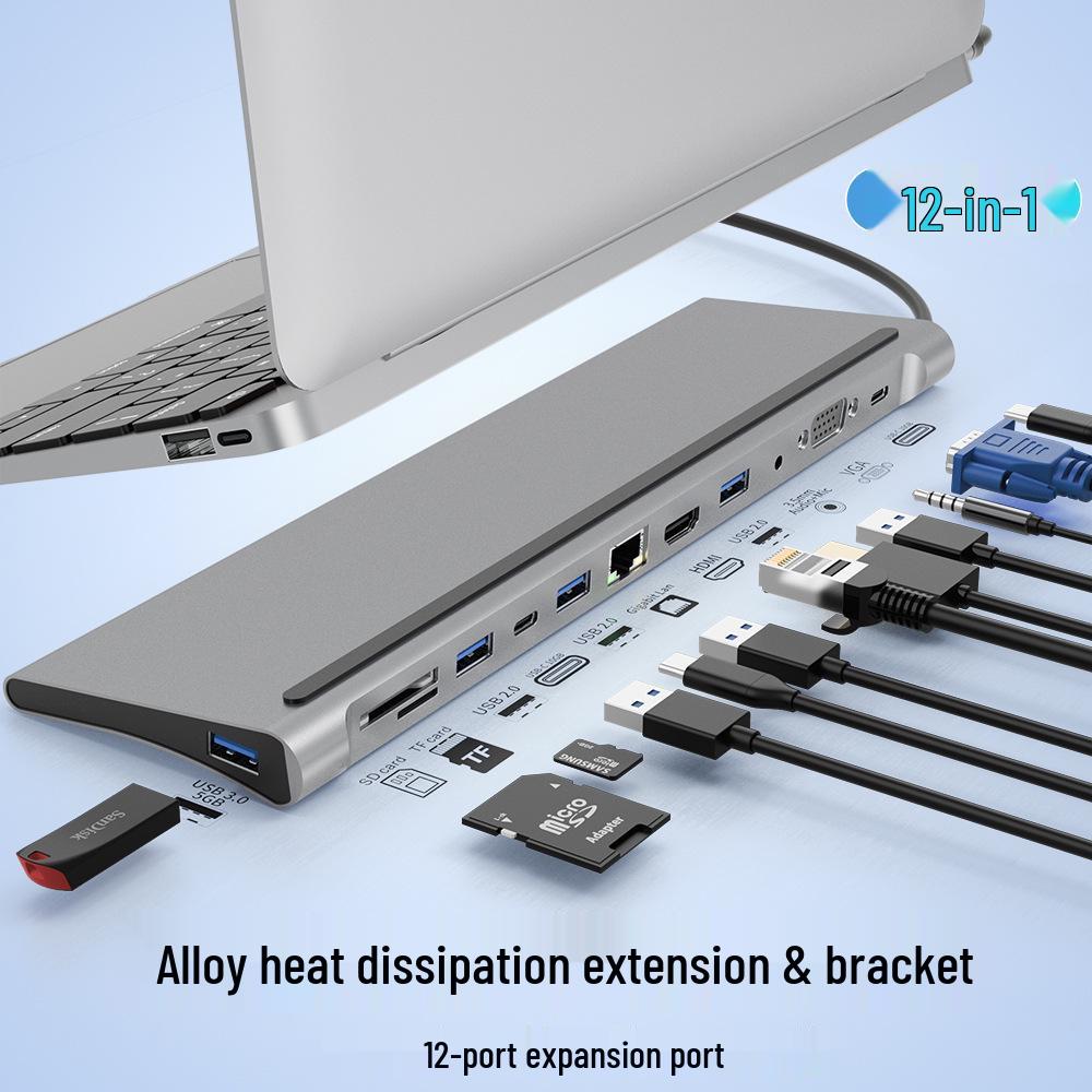 Type-C Multi-Port Adapter: USB Splitter, HDMI, Network, Converter, 5-in-1 Dock