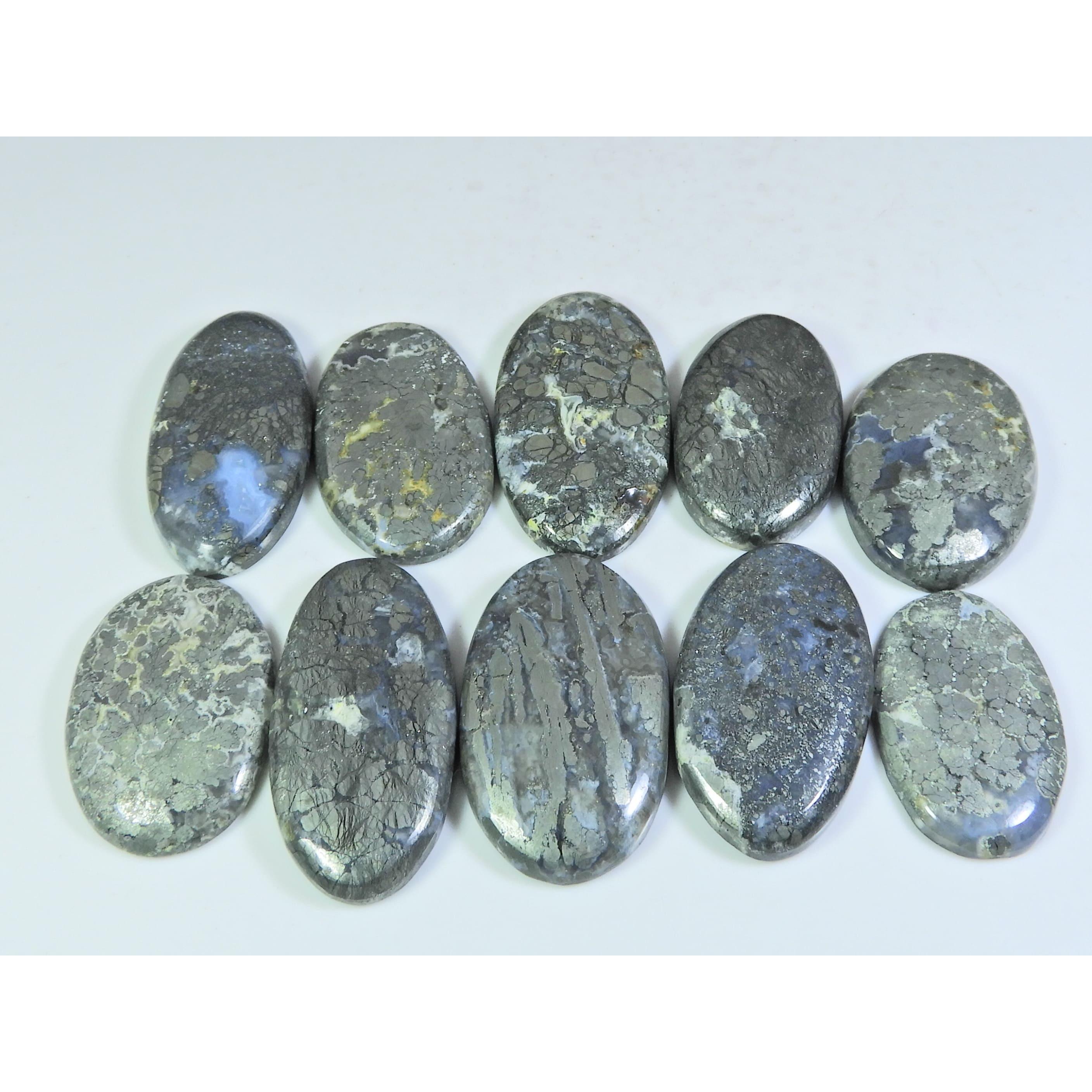 

480 Карат. Натуральный марказит овальной формы кабошон рассыпной драгоценный камень лот 10 шт. C-322