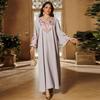 New Arrival Middle East Embroidered Hot Drilling Robe Dress Embroidered Diamond Studded Dress