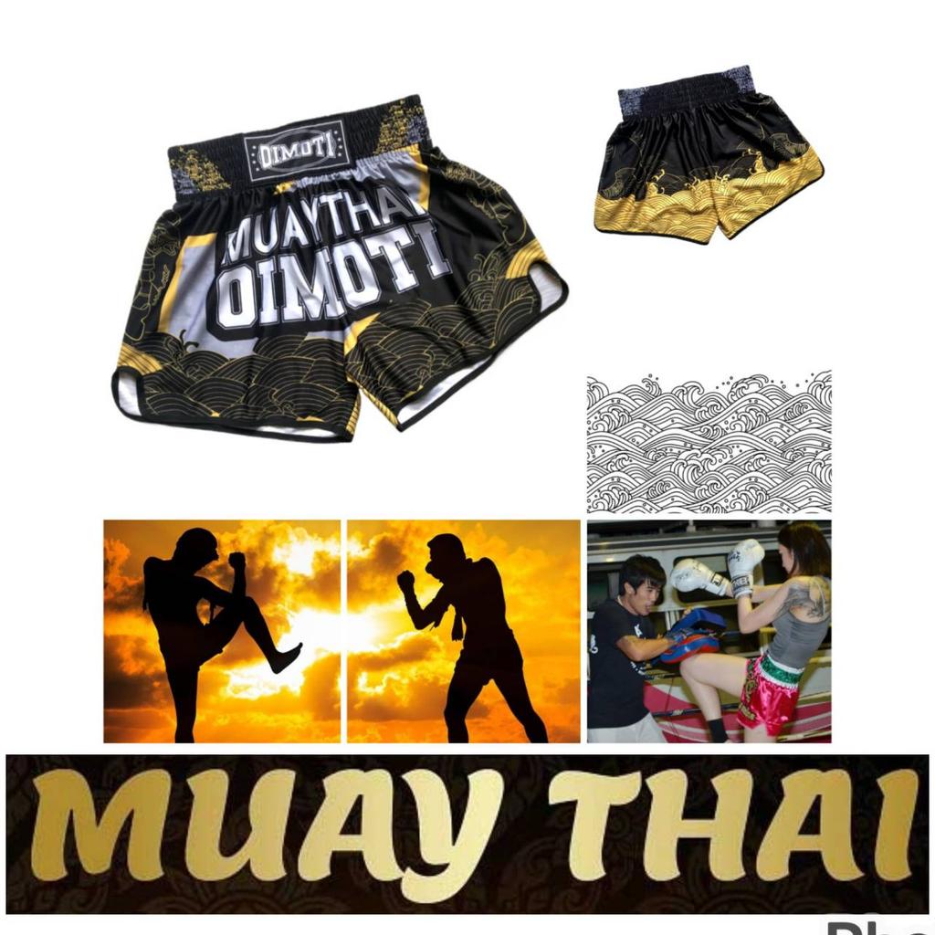Ocean Sea Wave Muay Thai Kickboxing Boxing MMA UFC Casual Shorts Gym Sport Unisex Men Women Workout Quick Dry Print Elastic High Waist Training