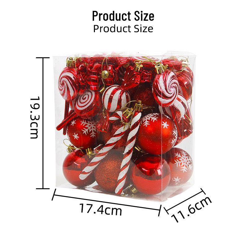 Cross-Border Dragon Tiger Christmas Ball Set: Red & White Lollipop Candy Ornaments for Christmas Tree Decorating