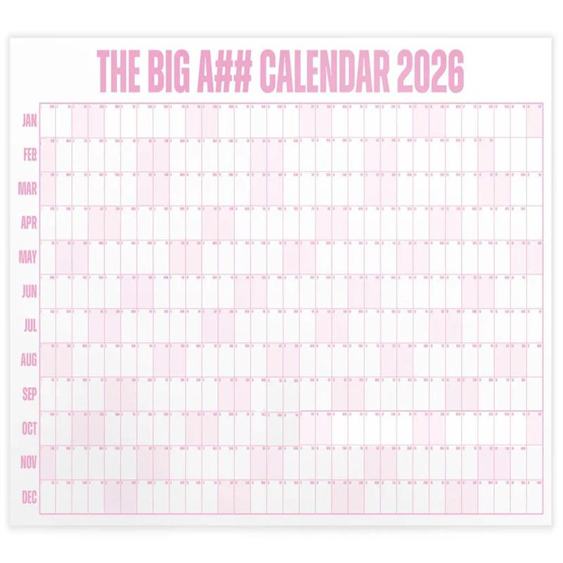

Visual Organizer Dry Erase Calendar Wall Planner Yearly Overview розовый