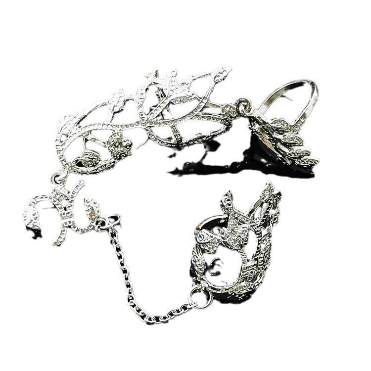 European-American Style Adjustable Rose Rhinestone Inlaid Diamond Hollow Ring