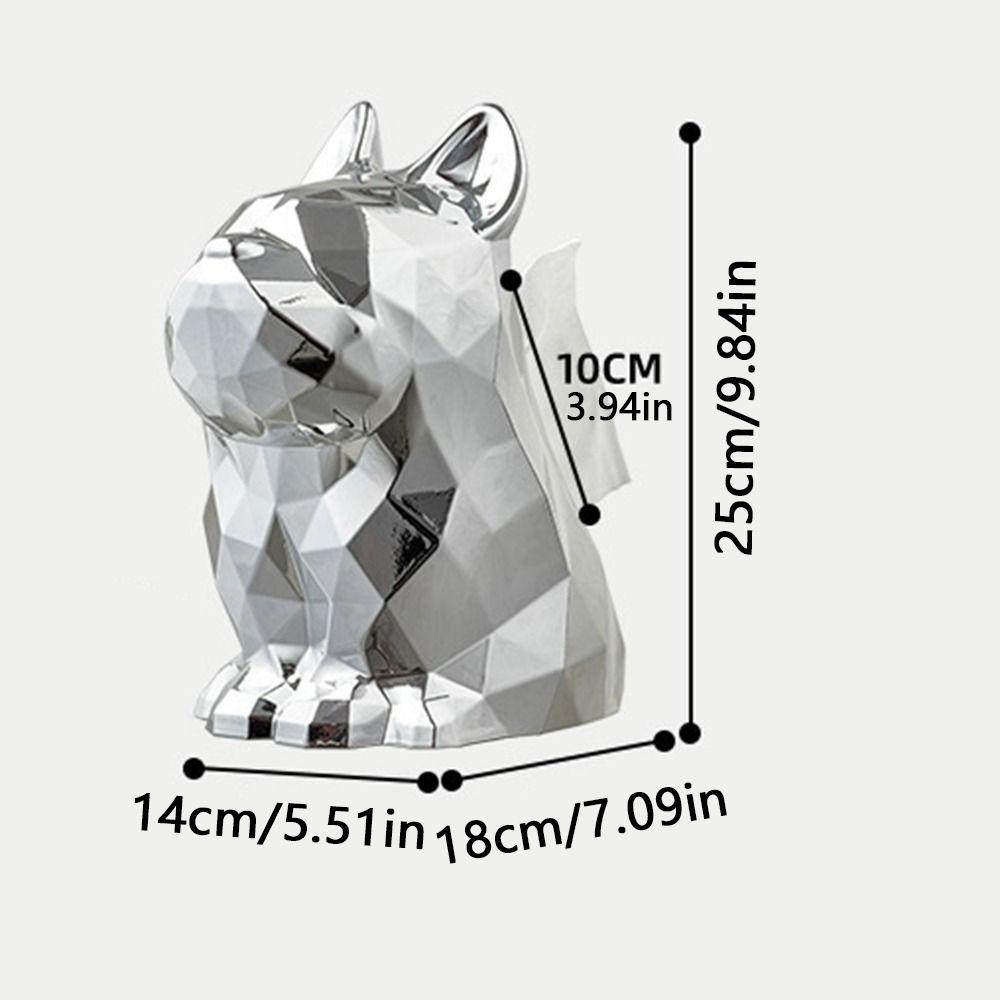 Creative Tissue Box French Bulldog Desktop Storage Box Modern Decor Tissue Paper Case Kitchen