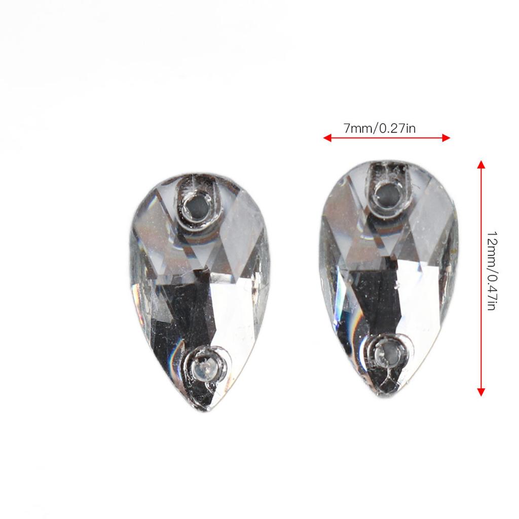 200 Pcs   Bd Acrylic Resin Drip Sewing Rhinestone Buttons 7x12mm Shoe Decoration less thanbr(  Coloured )
