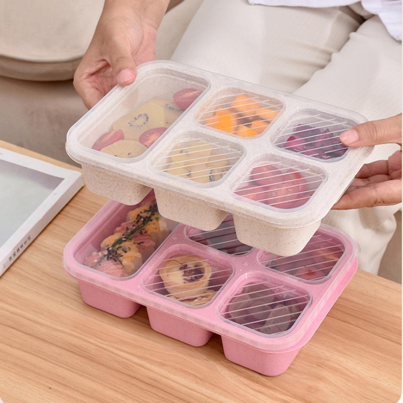 Bento Lunch Box With Reusable 5 Compartment Bento Box With Lid Compatible For Bento Snack Containers For Travel And Work
