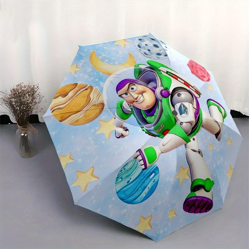 Buzz Lightyear,Space Adventure Automatic Opening and Closing Umbrella - 8-rib Folding Design, Lightweight and Portable, Suitable for Daily B
