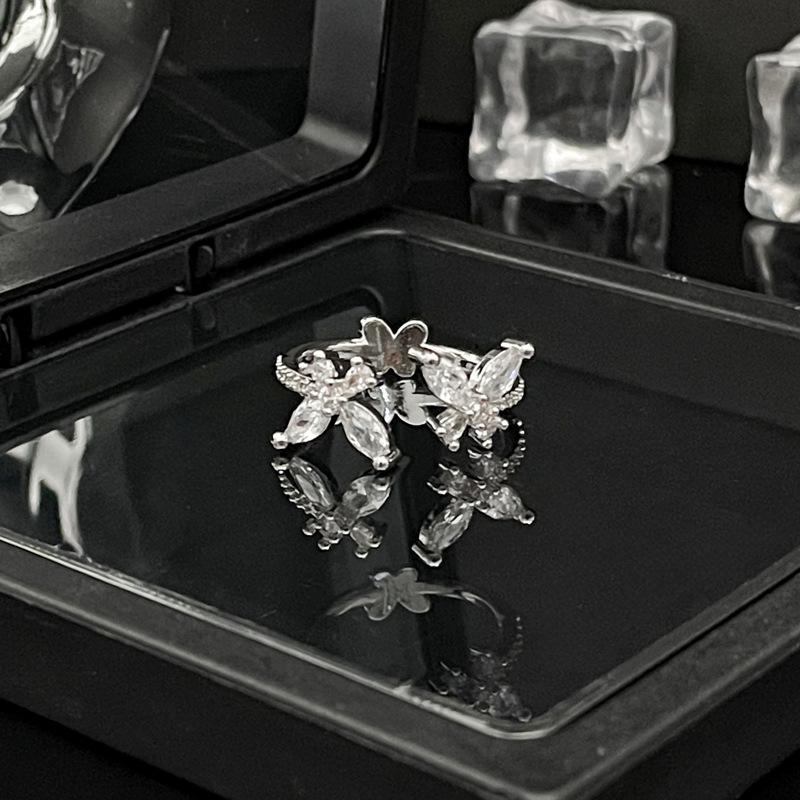

Color Series Butterfly Open Ring Premium Sense Delicate Sweet And Cool Spice Girl Ring Cold Wind Accessories