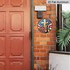 2D Flat Retro Round Aluminum Wall Decor, Memorial Day Cross & Boots Design, Indoor Outdoor Hanging Plaque, Memorial Home Gift