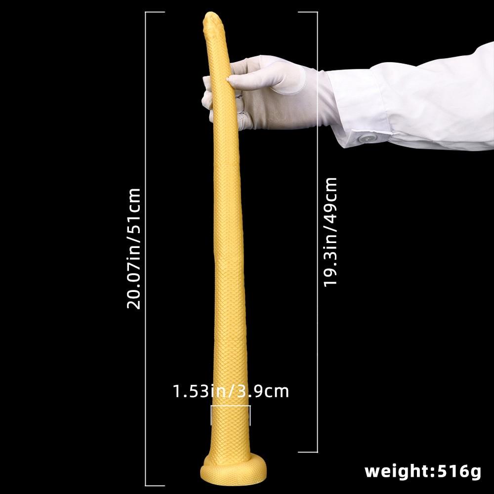Gold Silicone Soft Extra Long Anal Plug Anal Masturbator Huge Dildo Big Dick Fisting Sex Toy Strap On Cock Realistic Penis
