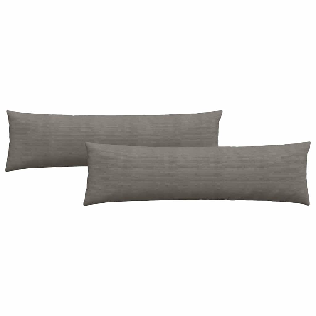 Sofa Cushions 2 Pieces Light Gray 145 X 40 Cm Corduroy