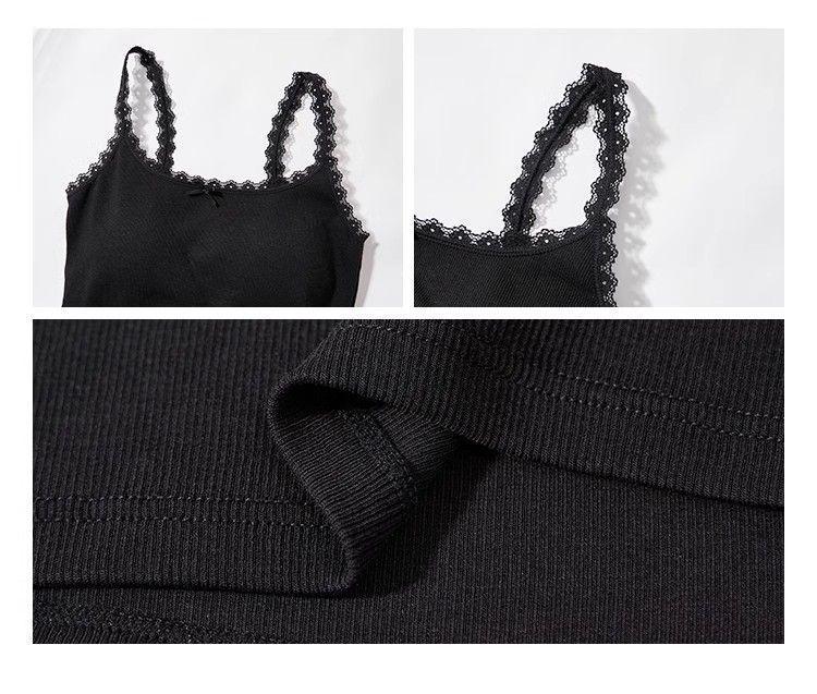Women's Slimming Modal Ribbed Cotton Lace Trim Camisole - Conceals Underarm Flaws