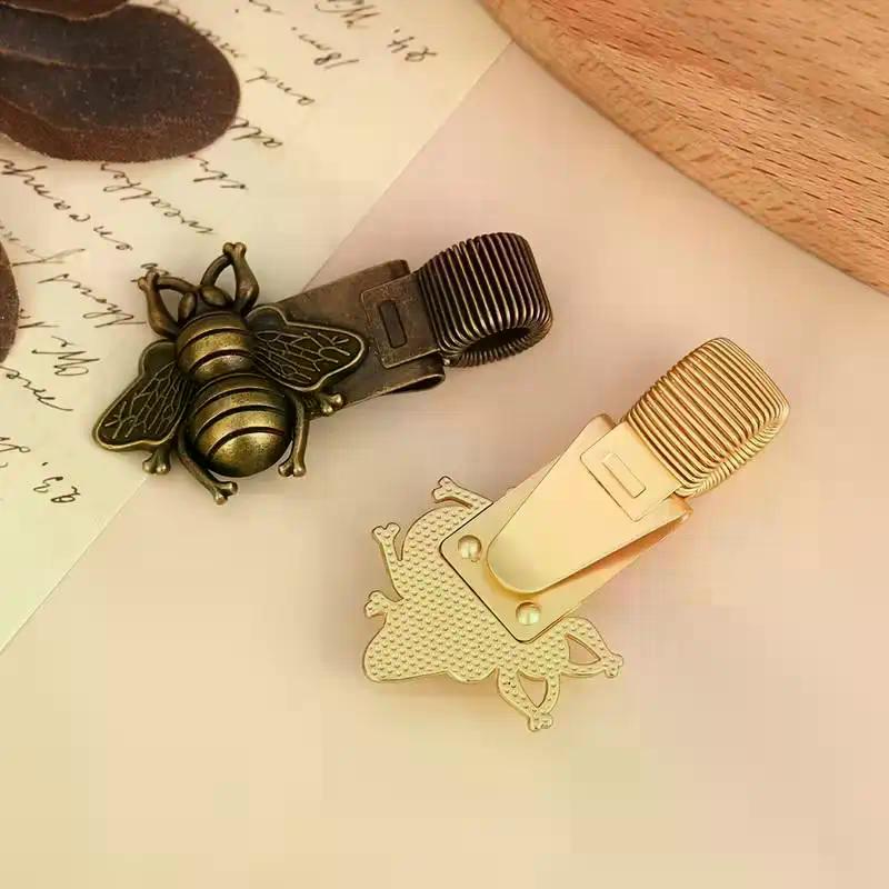 Yaratıcı Antik Böcek Çinko Alaşımlı Kalem Klipsi Müze Hatırası Kitap Klipsi Öğrenci Defteri Retro Yaylı Klips