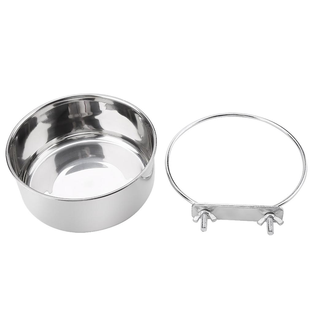 Stainless Steel Food Water Feeding Bowl Parrot Parakeet Feeder Bird Cage Accessory