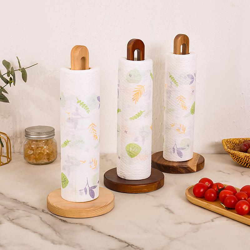 Massivholz Papierhandtuchhalter Küche Lochfrei Rollenpapier Aufbewahrungsregal Faule Lappen Frischhaltefolienbeutel Aufbewahrungsregal Küchenzubehör