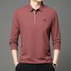 Men's Business Casual Short Sleeved Shirt with Badge Solid Color Polo Shirt Fashionable Breathable Comfortable Versatile Top