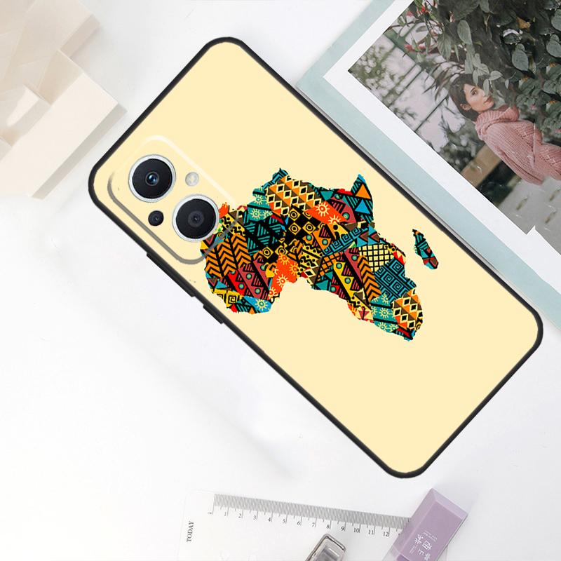 Africa Map Geography Case For OPPO Reno 11F 4Z 5Z 8T 10 Pro 4 6 7 8 5 Lite OPPO Find X6 Pro X2 X3 X5 Lite Cover