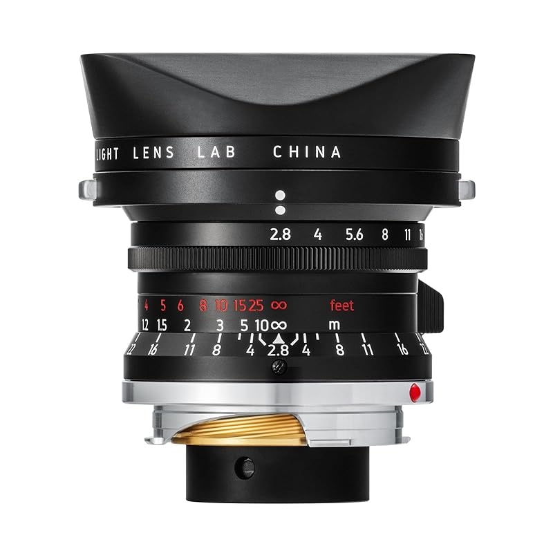 

LIGHT LENS LAB M 28mm F2.8 M mount lens Leica M compatible product single focus lens reprint lens Nine pieces around Black paint (with lens hood)